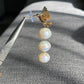 Triple Baroque Pearl Drop Earrings Gold Hummingbird Jewelry