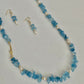 Aquamarine and Pearl Jewelry Necklace Bracelet Earrings 3 Piece Set  Convertible Long Necklace March Birthstone Gift for Her Bridesmaid Gift