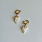 White Grape Pearl Hoop Earrings | NAPA BLANC