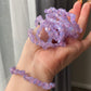 Raw Natural Lavender Milky Amethyst Gradient candy nuggest beads handmade dainty bracelet birthday gift for her