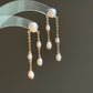 Sylvie Double Chain Pearl Earrings