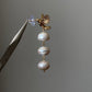 Baroque Triple Pearl Drop Earrings with Gold Hummingbird Studs – Elegant Nature-Inspired Statement Weddings Earrings