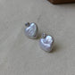 S925 Sterling silver Minimalism Baroque Pearl zircon stud Earrings Heart Elegance Dainty Style  Pearl Earrings Bridal statement earring gift