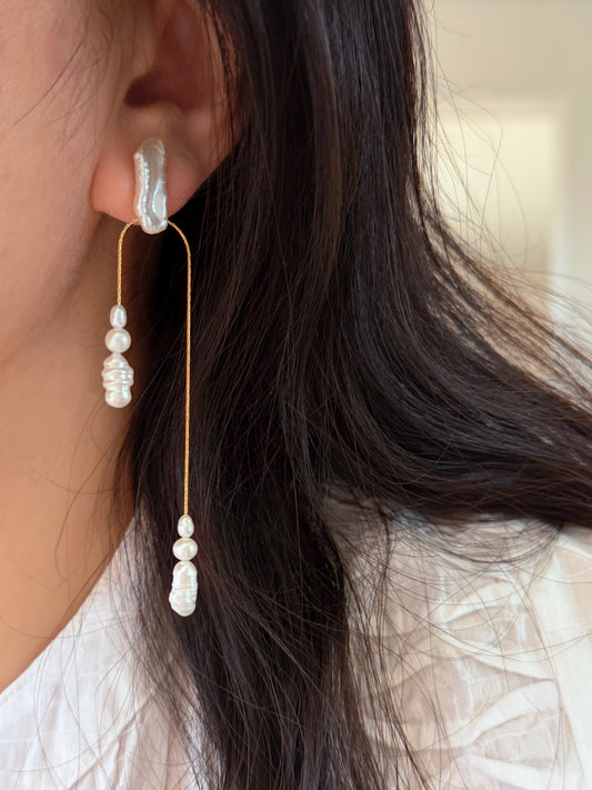 ÉTHERA Adjustable Baroque Pearl Earrings