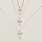 Natural Baroque Cross Pearl Pendant Necklace Elegant Gold Jewelry
