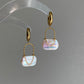 Baroque Pearl Mini Shoulder Bag Earrings  Gold Plated Hoop Purse Dangle Handmade Unique Luster Pearl Statement Jewelry Birthday Gift for Her