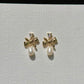 Heart Zirconia Bow Pearl Earrings Vintage Coquette Jewelry