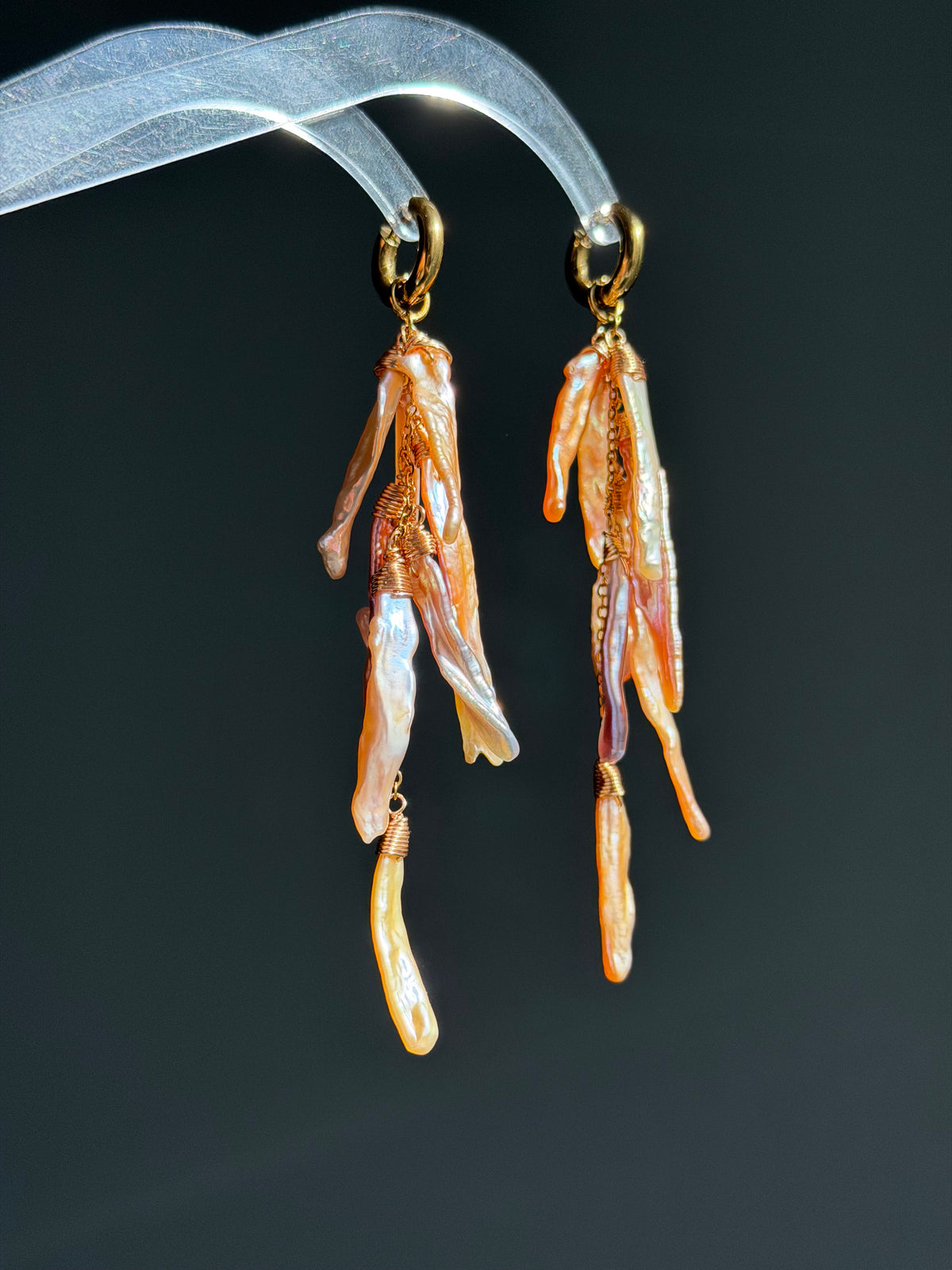Freshwater Pearl Cascade Earrings | SOLARA Sunset Rain