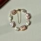 Baroque Pearl Bracelet Gold Magnetic Clasp Safety Chain Jewelry