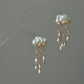 Thunderstorm Hand-Drilled Pearl Cloud Earrings | Hand-woven Raindrop Jewelry