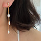 WHISPER DROP | Triple Keshi Pearl Dangle Earrings