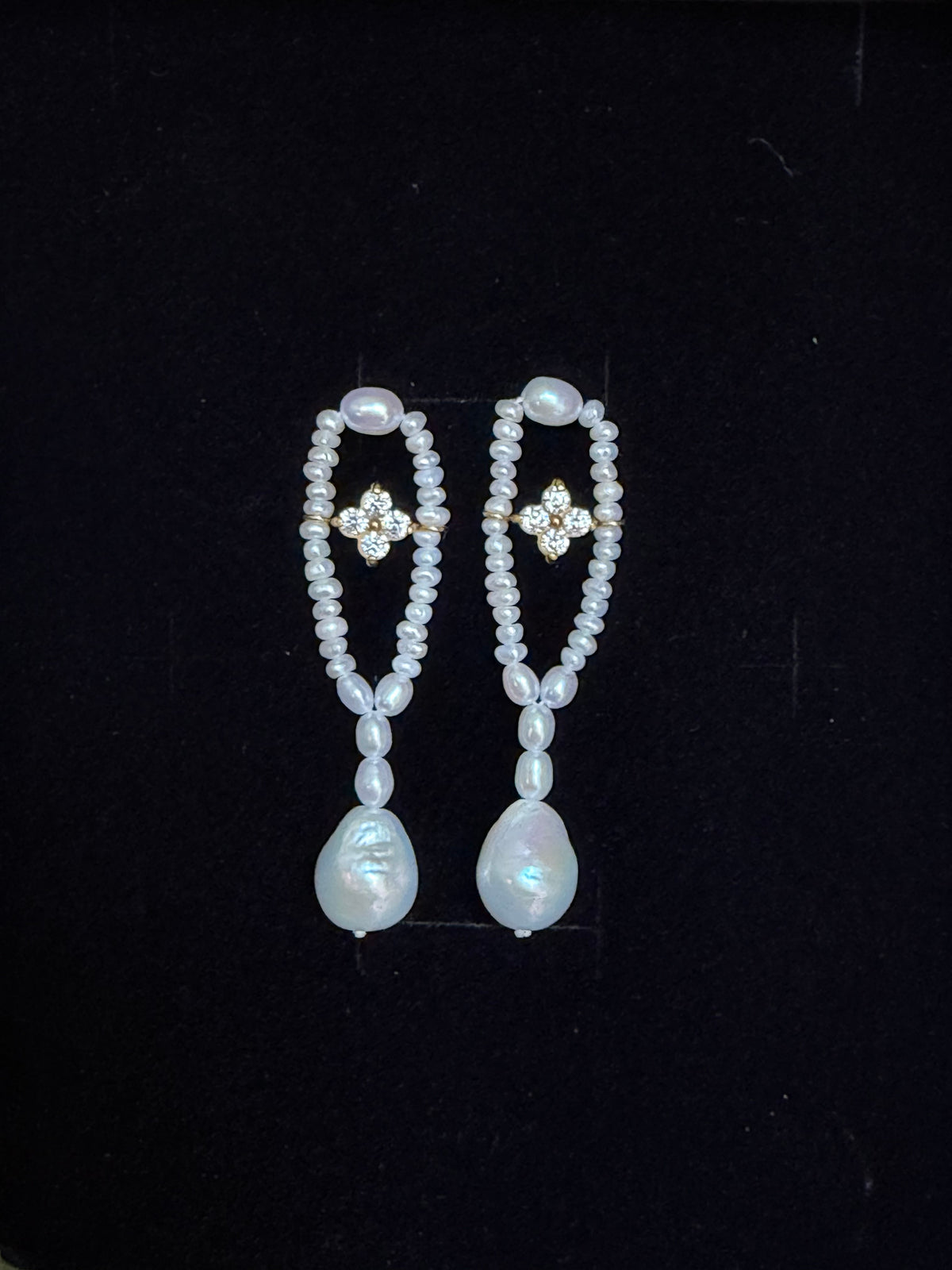 Odette Lucky Clover Pearl Earrings