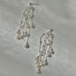 Pearl Waterfall Earrings Long Multi Strand Tassel Dangles