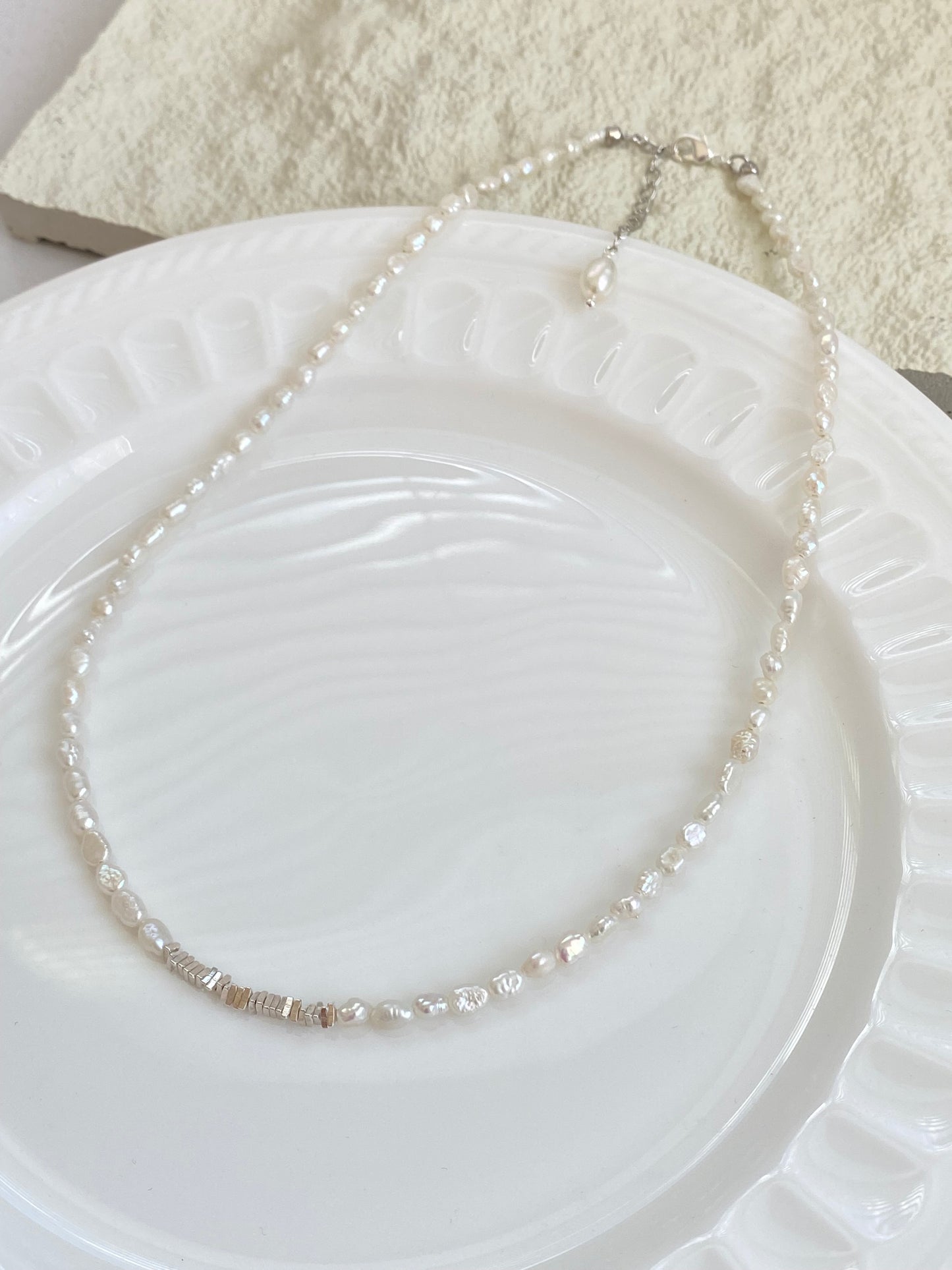 Elegant Keshi Pearl Necklace, 3mm+ Freshwater Pearls with Sterling Silver Necklace Dainty Minimalist  Layering Necklace, Gift for Her