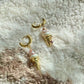 Ice Cream Pearl Drop Earrings Whimsical Gold Huggie Jewelry