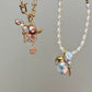 Balloon Pearl Necklace – Handmade Baroque Pearl Devil or Santa Statement Jewelry
