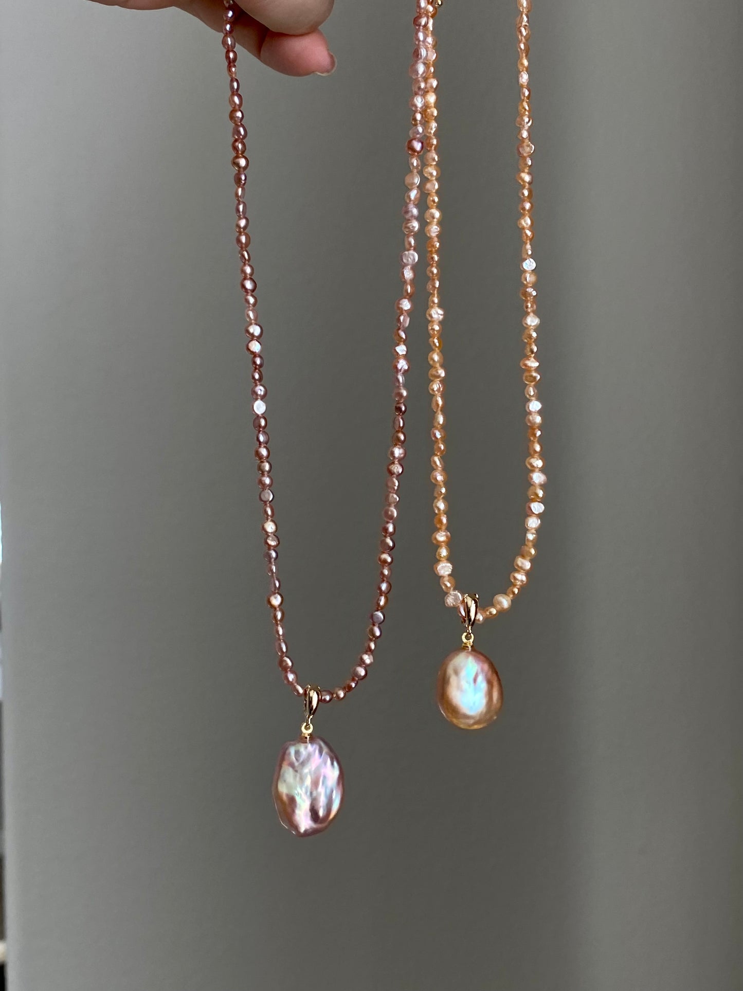 Spring exclusives Handmade Minimalist tiny colorful petal pearl dainty chocker necklace with removal pendant gift for her  anniversary gift