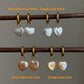 Dainty pearl Heart earrings on 14k gold studs-Pearl Heart Minimalism dangle earrings-Heart Jewelry Set-Heart necklace Bridesmaid Gift