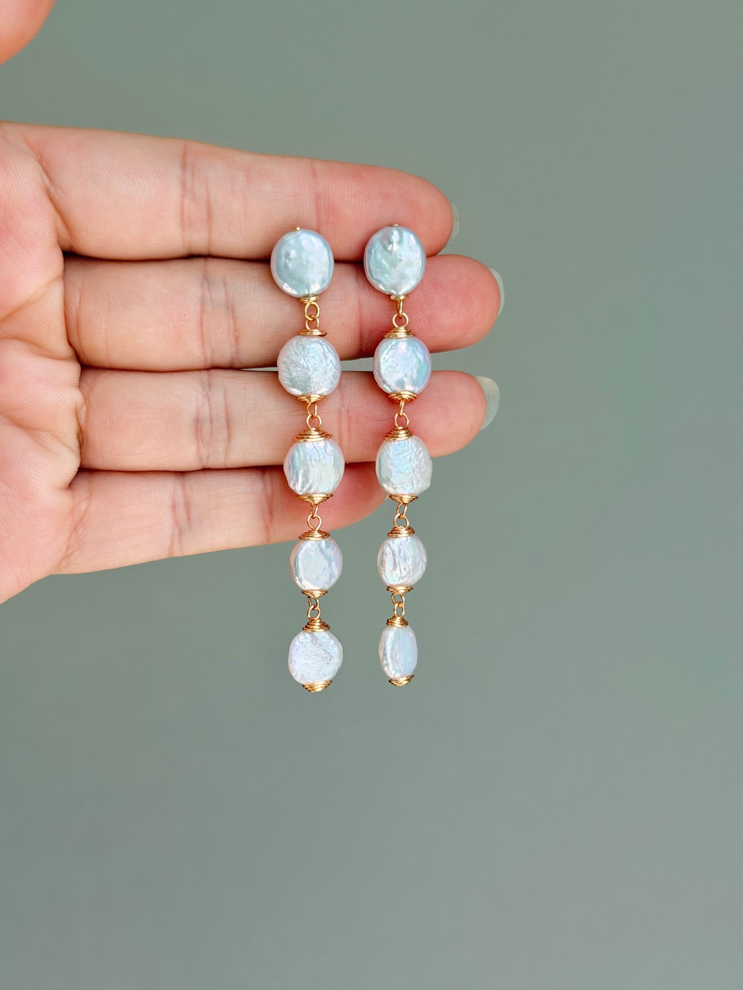 LUNA Moonfall baroque Coin Pearl Earrings