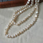 34" Long Baroque Pearl Necklace - Natural Freshwater Pearls | Tarnish-Free 18K Gold Plated Clasp -Jinger Crafting