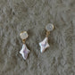 2-in-1 customizable Baroque Pearl dangle earring dainty elegant earring Bridesmaid Gift for her unique handmade earring birthday earring