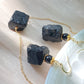 Raw Black Tourmaline Necklace and Earring Set - Protective Energy Healing Crystal Jewelry