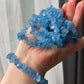 Ocean Blue Natural Aquamarine  Raw nuggets handmade bracelet natural gemstone bracelet birthday stone gift for her Calm & Positive Energy