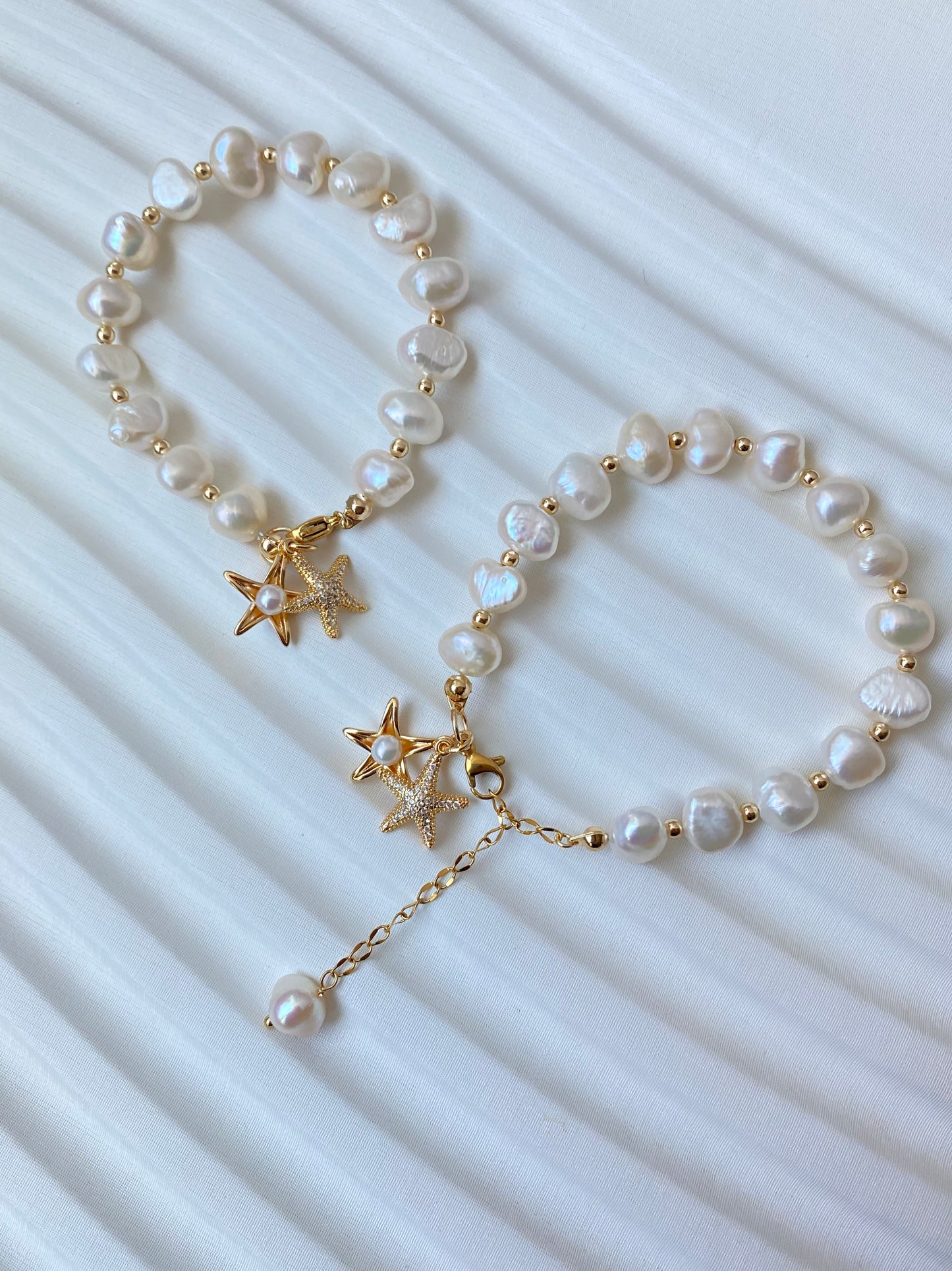 Baroque Pearl Starfish Akoya Bracelet Anklet