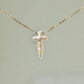 Natural Baroque Cross Pearl Pendant Necklace Elegant Gold Jewelry