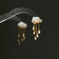 Thunderstorm Hand-Drilled Pearl Cloud Earrings | Hand-woven Raindrop Jewelry