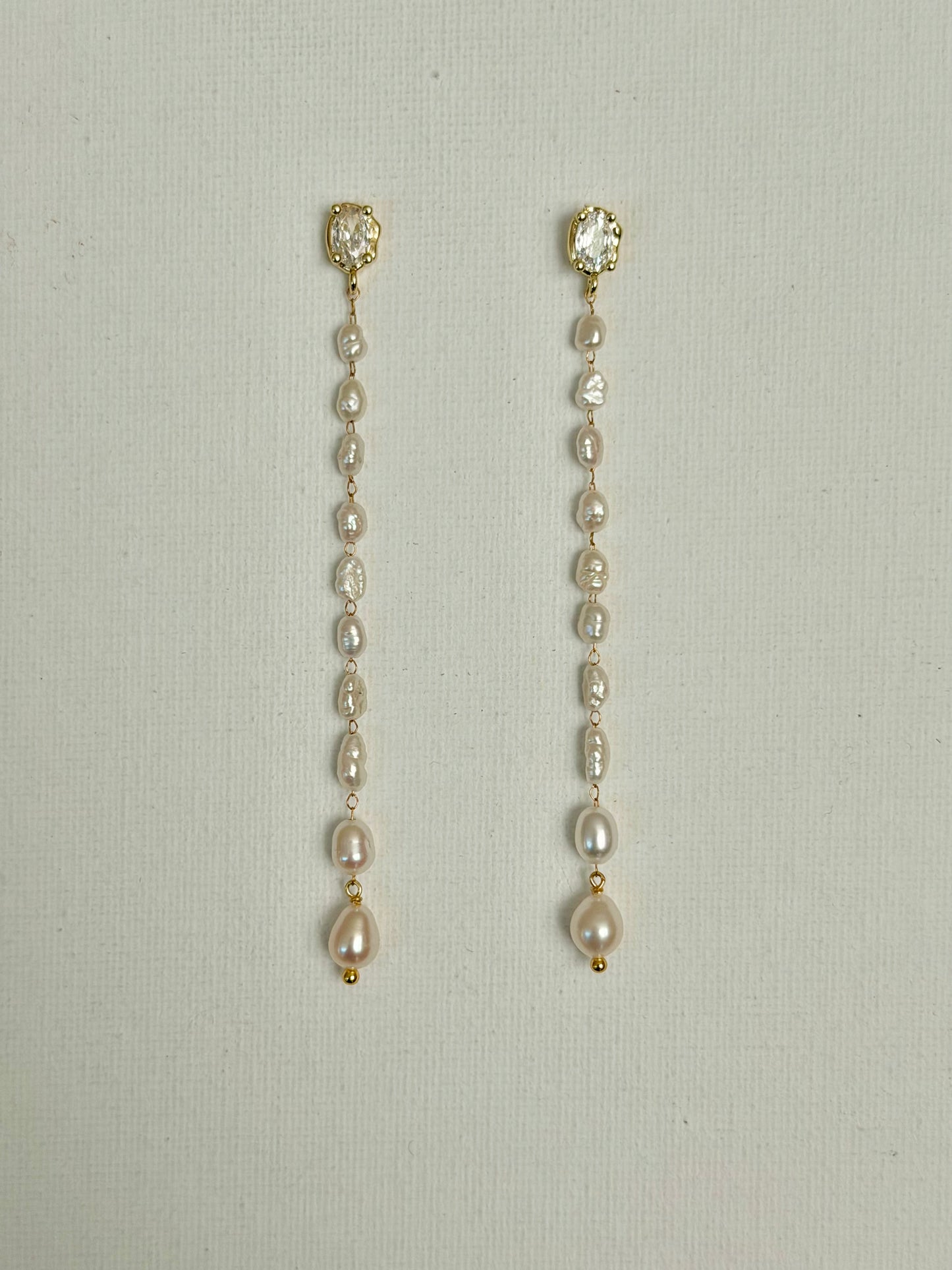Baroque Pearl Long Drop Earrings, Graduated Freshwater Pearl Tassel Earrings