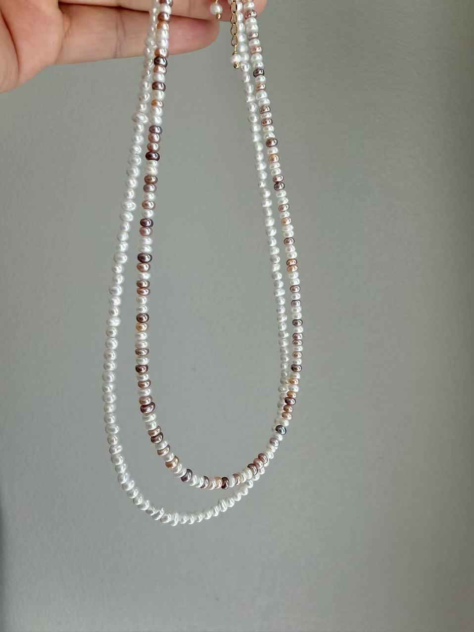 High Luster Multi Color White Baroque Pearl Choker Necklace