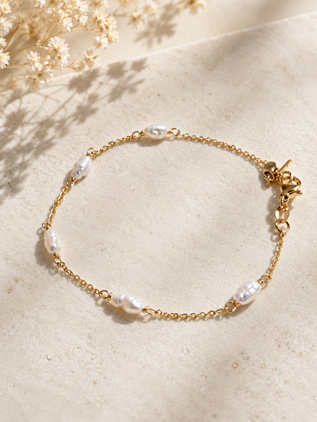 ÉTHERA Barely There Pearl Hand Chain  Custom Bridal Hand Jewelry