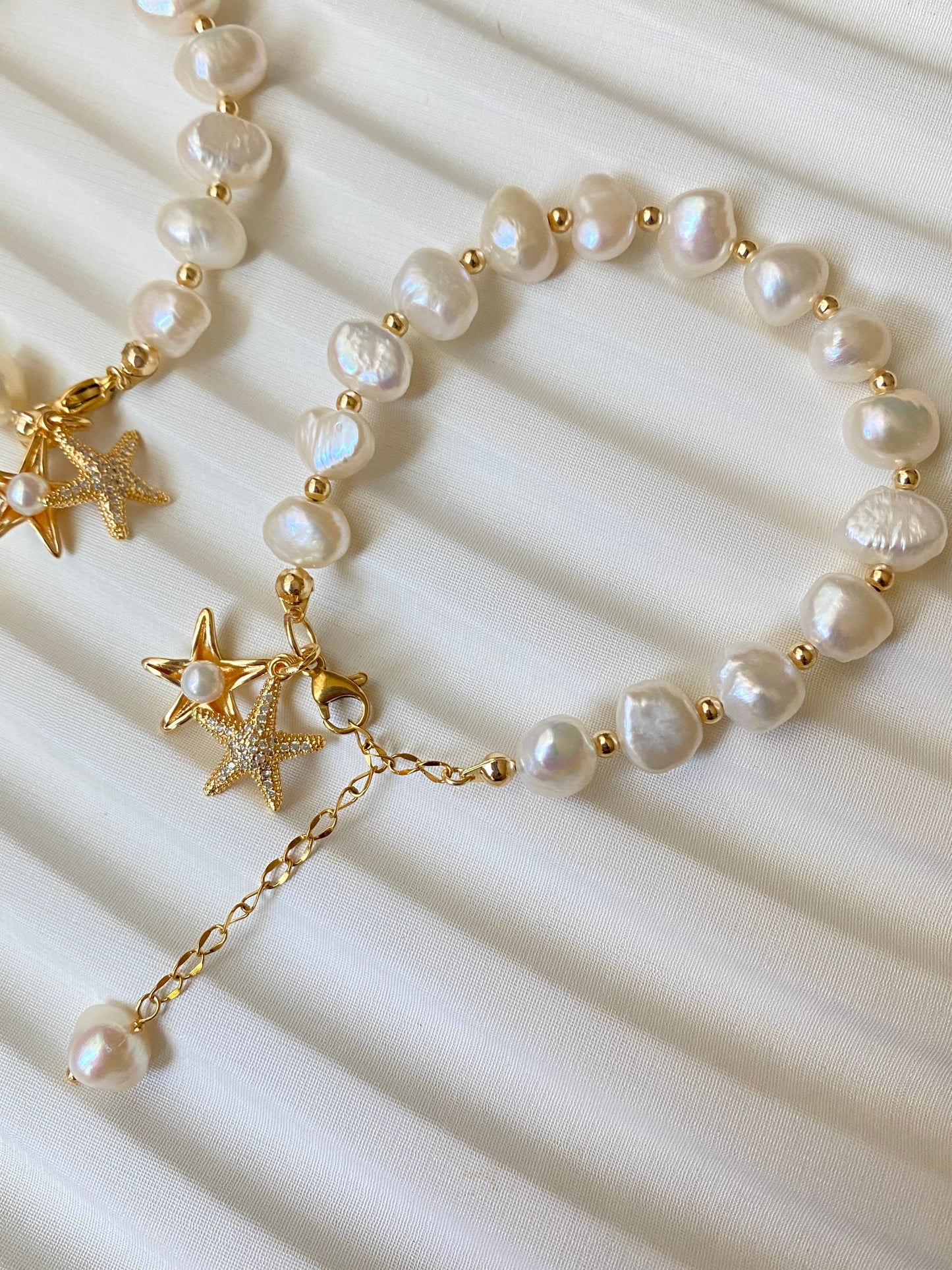 Baroque Pearl Starfish Akoya Bracelet Anklet