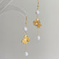 Floral Inspired Morning Glory Pearl Earrings – Freshwater Pearl Drop Earrings with Gold Floral Design Romance pearl jewelry