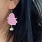 Handmade Pastel Goth Halloween Ghost Pearl Earrings Kawaii Pink Ghost Earrings Spooky Cute Earrings Baroque Pearl Jewelry Halloween earring