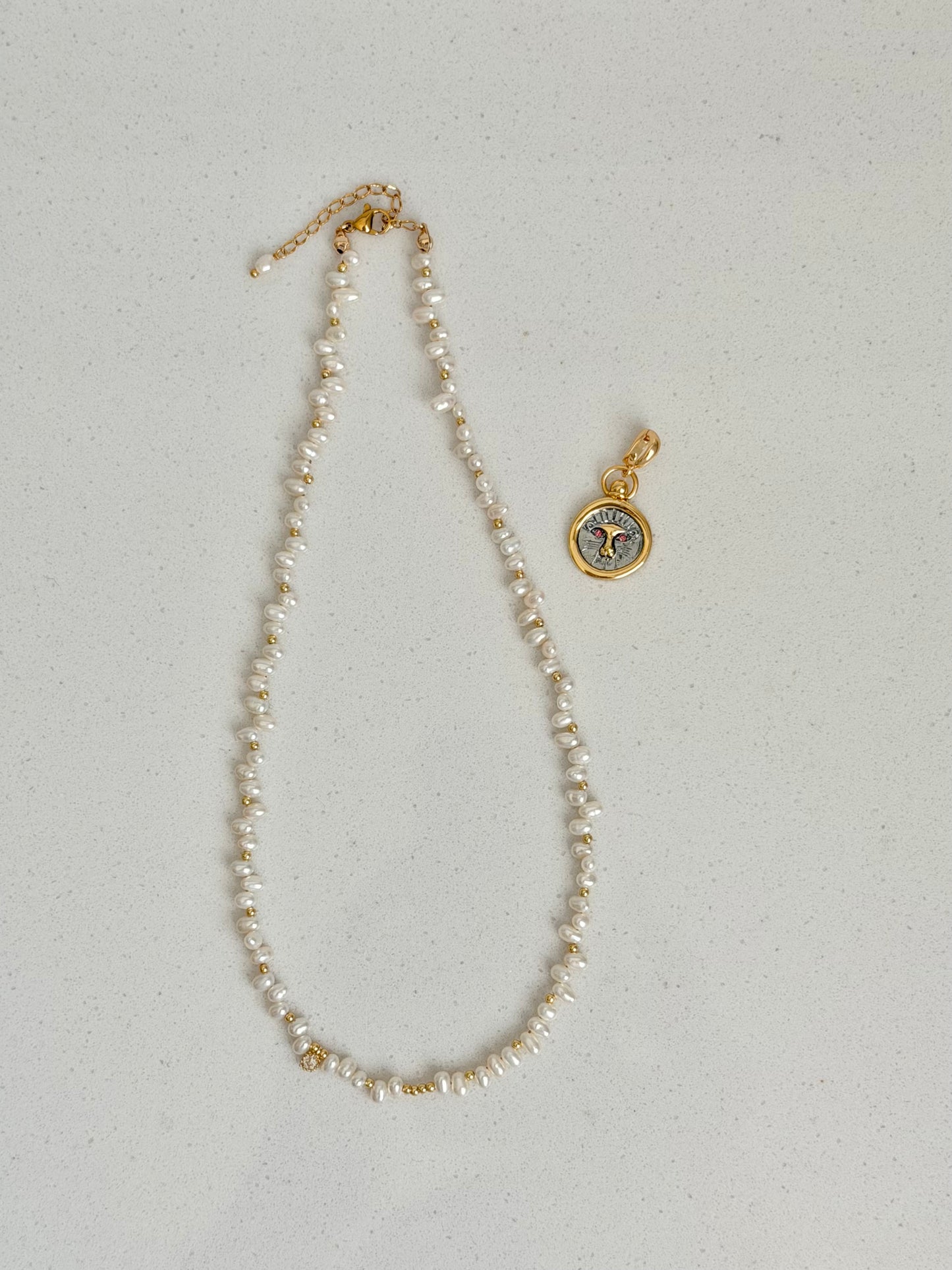 Starlit Bloom -Custom Zodiac or Star Charm Freshwater Pearl Choker, Dainty Floral Festival Necklace