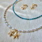 Minimalist Baroque Keshi  Pearl Gold Bead Starfish Necklace High Luster  Dainty Pearl Layering  beach Necklace Bridesmaid Gift for her