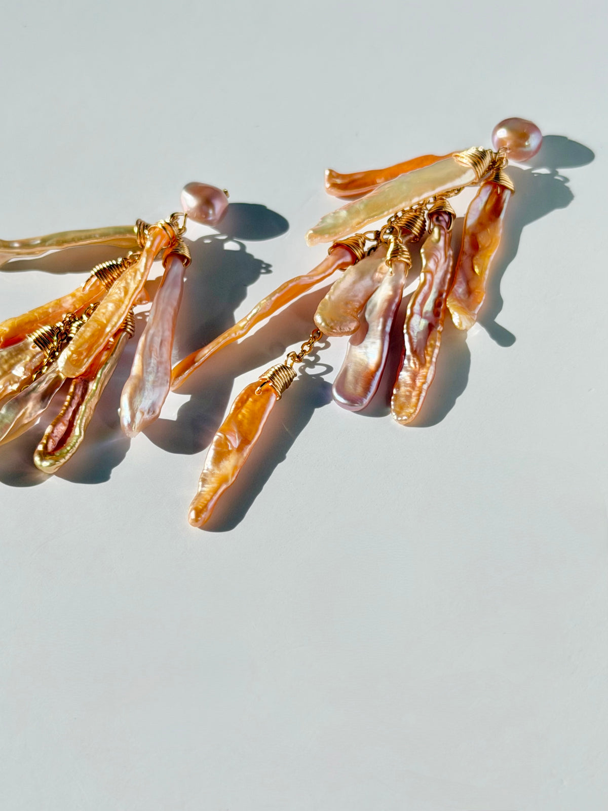 Freshwater Pearl Cascade Earrings | SOLARA Sunset Rain