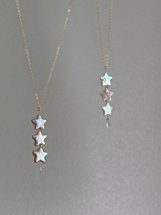Handmade Starlit Dreams Baroque star pearl Necklace Dainty classic elegant star Chocker necklace  zodica gift Christmas gift for her
