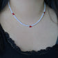 Cherry Pearl Necklace, Freshwater Pearl Choker, Handmade Fruit Jewelry, Dainty Pearl Ring, Summer Pearl Necklace, Cute Jewelry Gift for her