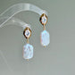 Marquise Cubic Zirconia Baroque Pearl Drop Earrings