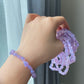 Raw Natural Lavender Milky Amethyst Gradient candy nuggest beads handmade dainty bracelet birthday gift for her