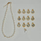 Starlit Bloom -Custom Zodiac or Star Charm Freshwater Pearl Choker, Dainty Floral Festival Necklace