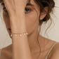 Dainty Keshi Pearl Charm Bracelet | 14K Gold Filled Lace Chain