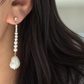 Moonlit Pearl Cascade — Statement Baroque Pearl & Zircon Drop Earrings