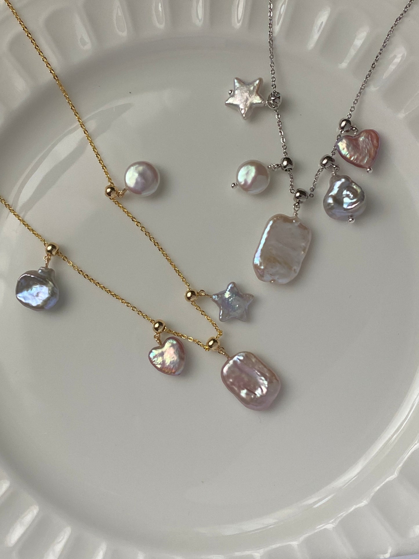 Natural freshwater baroque star,heart,coin,keshi,rectangle multiple use removable pendant necklace,gift for her,Christmas gift