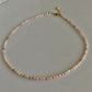 Natural Rice pearl 2-3mm Minimalist Maillard Color Rice Pearl chocker Necklace