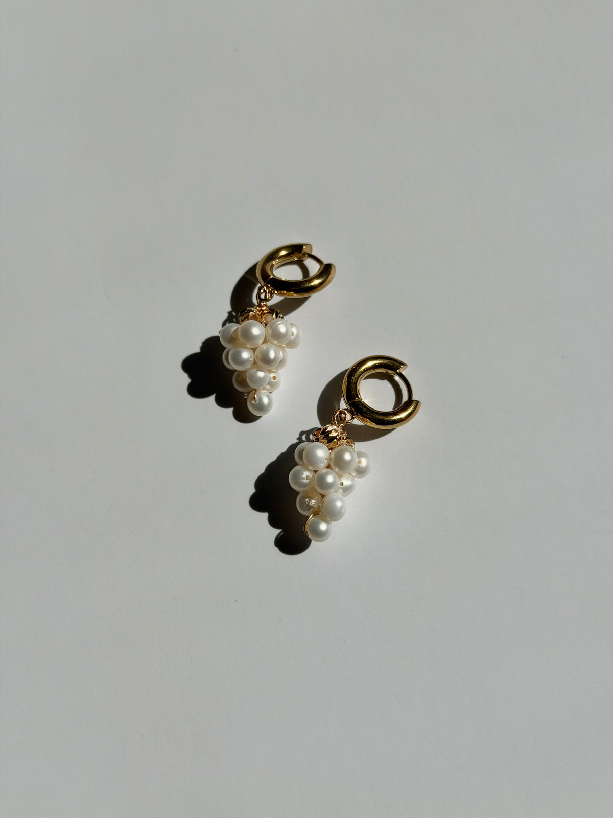 White Grape Pearl Hoop Earrings | NAPA BLANC