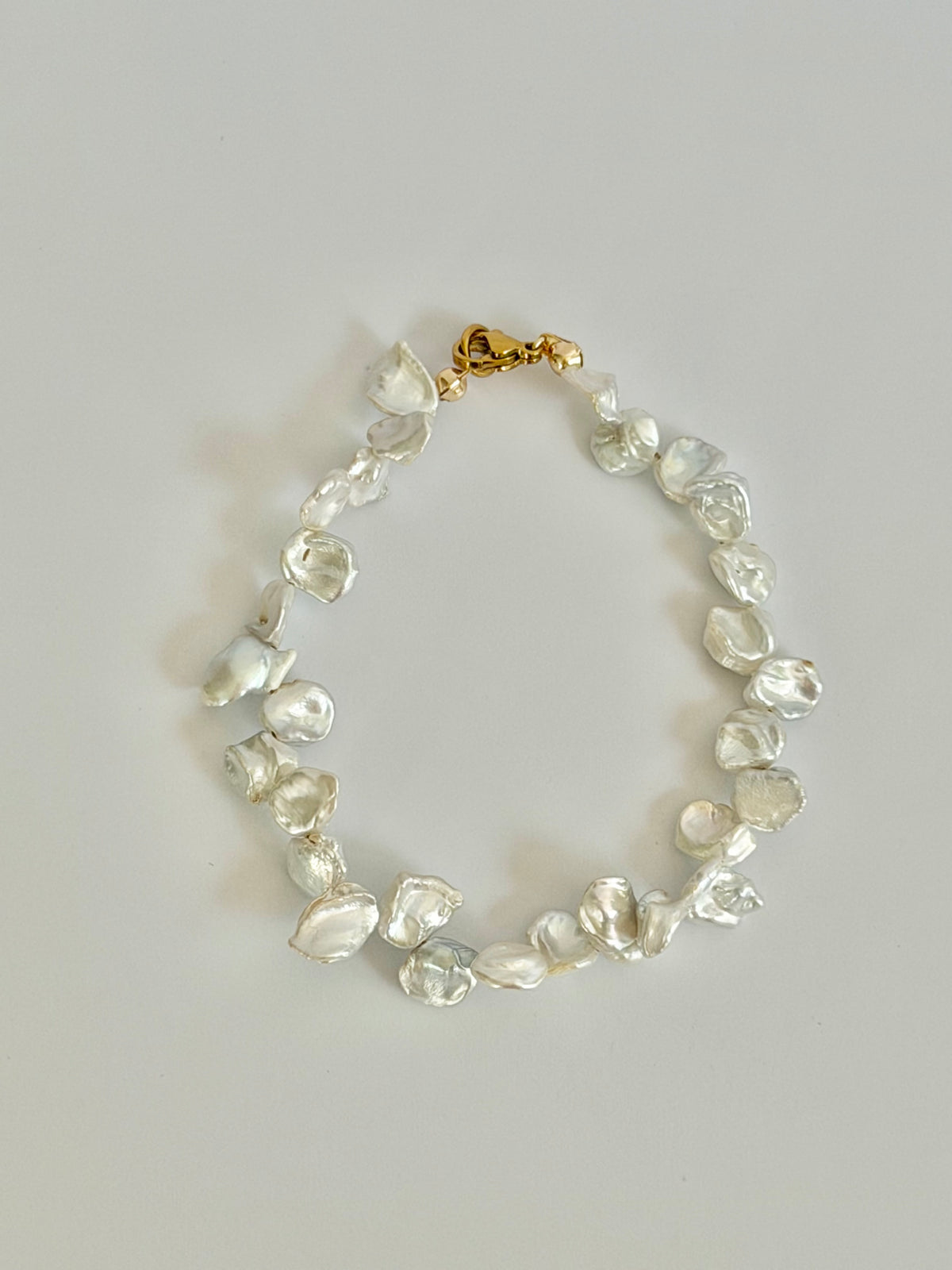 Blue Blood Petal Baroque Pearl Bracelet | Custom Length